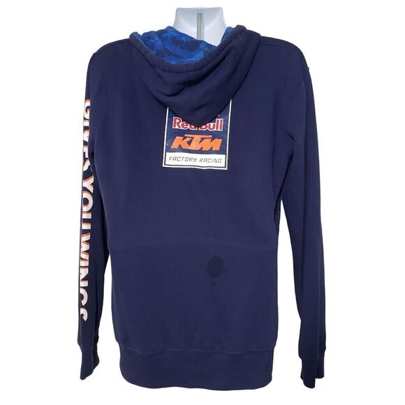 Red Bull KTM Racing Sweatshirt Blue Hooded Full Zip Jacket Mens Sz Large - Picture 7 of 15